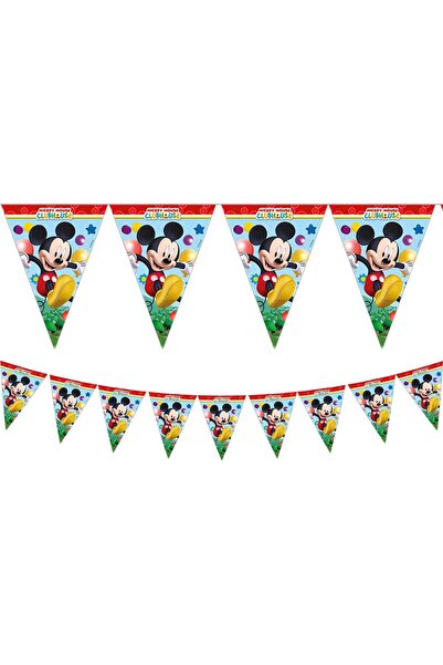 Generic Procos Playful Mickey Triangle 9 Flags Banner, Multicolor