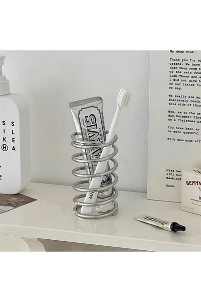 Generic حامل فرشاة أسنان على شكل زنبرك، حامل فرشاة أسنان على شكل زنبرك من الف...