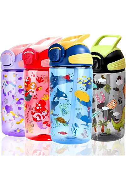 Generic PBA-Free 550ml/600ml Kids Water Bottle with Straw–Leakproof Drinking ...