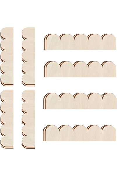 Generic 12 Pcs Decorative Wood Moulding Trim Scalloped Edge Wood Molding DIY ...