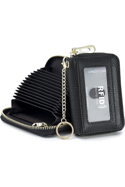 Generic Leather Card Holder Wallet, Holder, RFID Protected Zipper Card Case w...