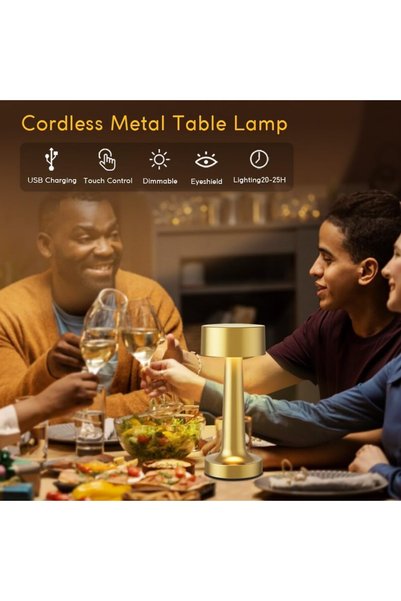NALACAL مصباح طاولة LED محمول، مصباح مكتب معدني بثلاثة مستويات سطوع، مصابيح ق...