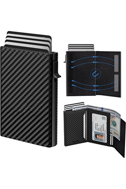 Generic Mens Wallet Card Holder - Pop Up Card Case, Top Grain Leather, RFID B...
