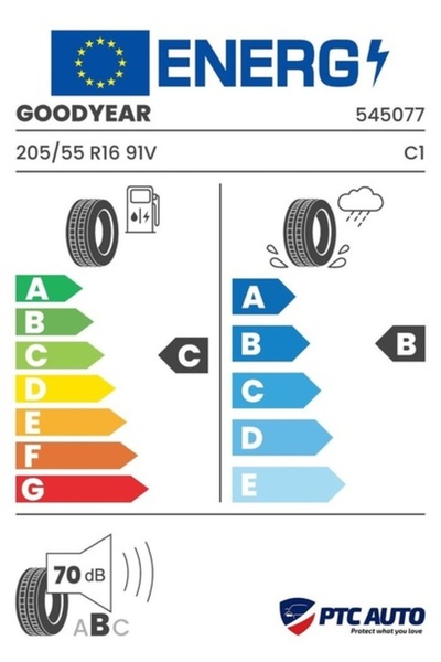 PTC GOODYEAR 205/55 R16 91V VEC 4SEASONS G3 M+S 3PMSF (C-B-B[70])(All Season ...