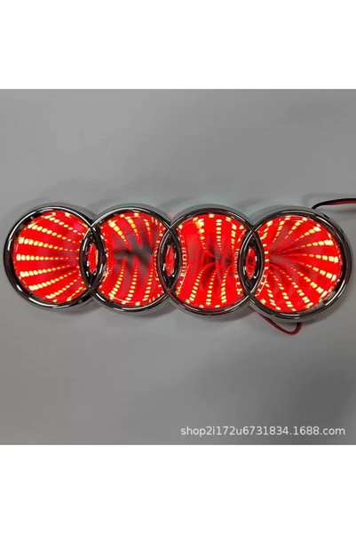 idealaksesuar Audi 3D Illuminated Logo Emblem Red 18/5.8 cm Led Logo Emblem A...
