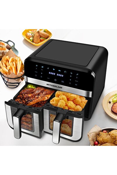 Generic Air Fryer Stainless Steel, 8.5 L, 6 Preset Programs, Black