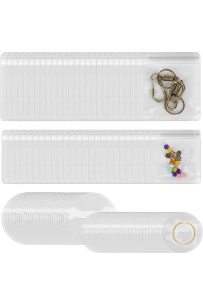Generic 100pcs 6.3/8.3/8.5/10.5cm Wide Square and Round Zipper Lock Clear Pla...