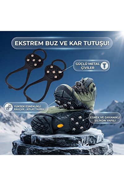 Monte Lua Kaymayı Önleyici Ayakkabı Kar Zinciri - Bot İçin Silikon Geçmeli Bu...