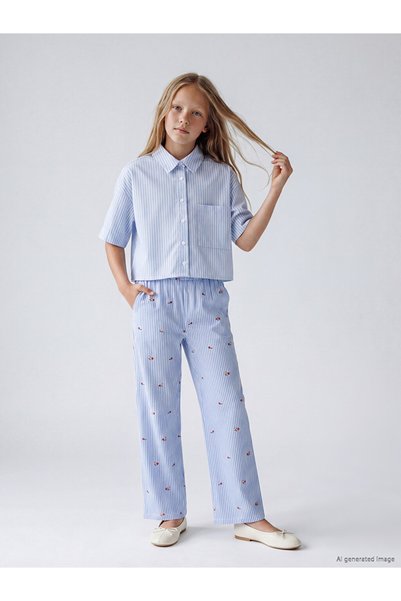 LC Waikiki Wide Leg Girls' Floral Pants
