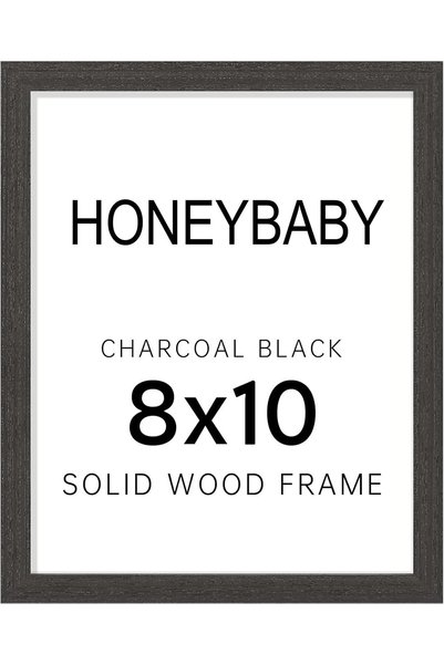 Generic 8X10 Solid Wood Picture Frame Black Photo Frame for 5x7 Picture with ...