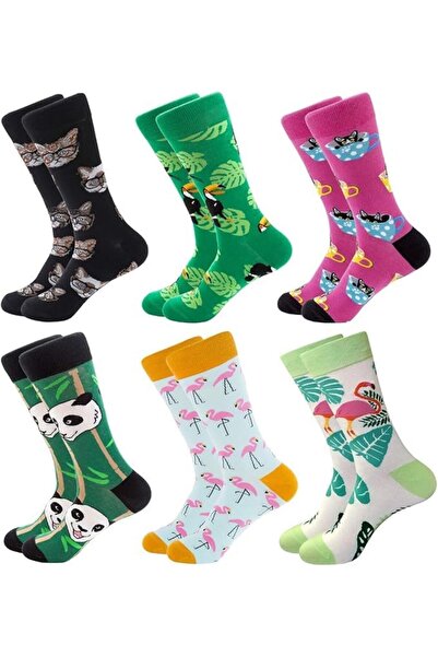 Generic Cool and Colorful Novelty Socks for Men & Women - 5 Pairs Fun, Cute, ...