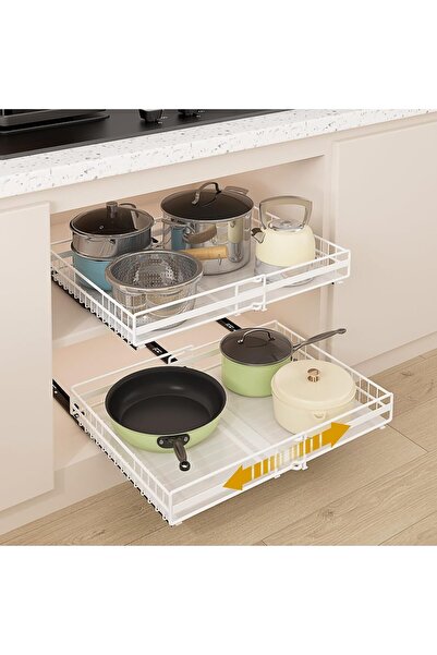 Generic 2-Pack Pull Out Cabinet Organizer – Adjustable Slide Out Shelf for De...