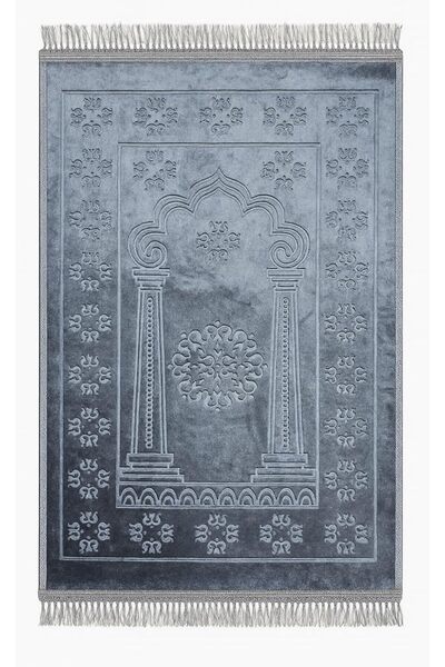 Generic سجادة صلاة إسلامية 70×110 سم مطبوعة غير قابلة للانزلاق من المخمل للرج...