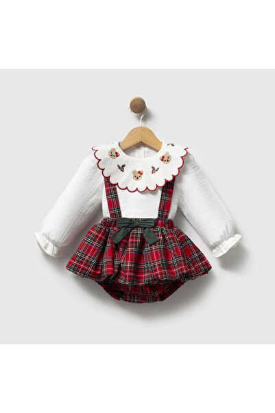 bebeğim butik Baby Girl Romper Set Plaid