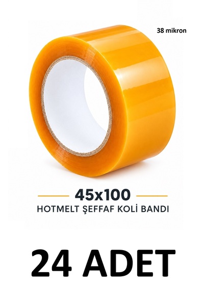 MTKardeşler 24 τεμάχια ταινίας κολλητικής ταινίας 45 mm X 100 Mt Διαφανής ται...