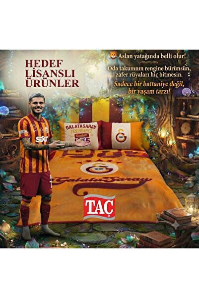 Hedef Lisanslı Ürünler Lisanslı Galatasaray 5 Yıldız Taraftar Battaniye Seti ...