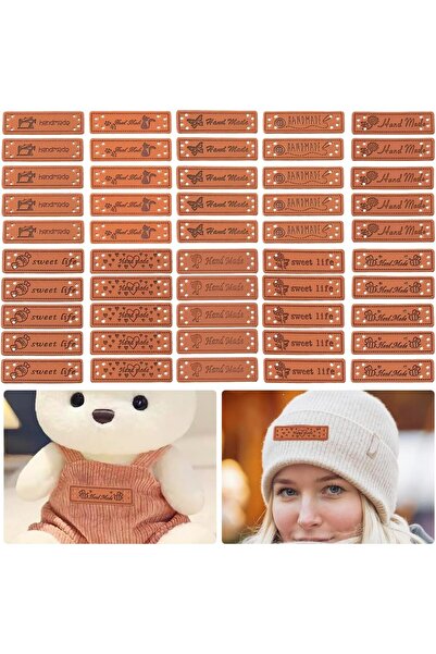 Generic HASTHIP® 50pcs Leather Lables Tags for Brand Pre-punched Fashion Embo...
