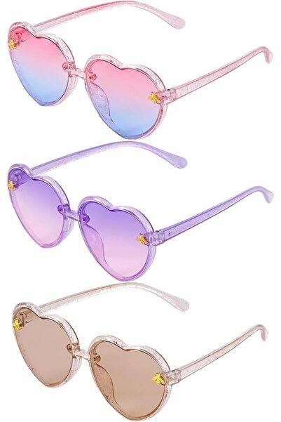 Generic 3 Pieces Kids Heart Shaped Sunglasses, Stylish Cute Bee Sunglasses, f...
