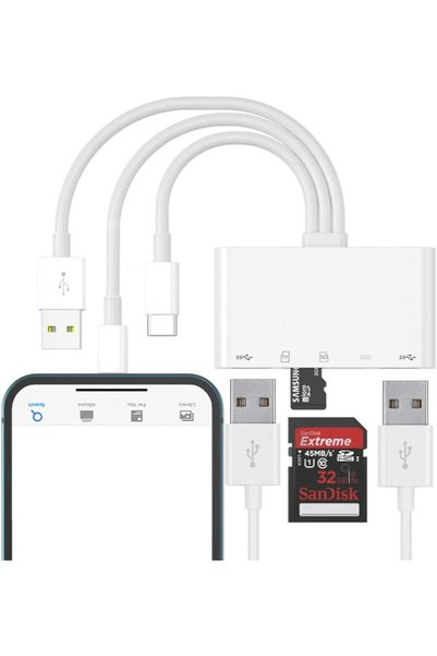 Generic قارئ بطاقات SD، قارئ بطاقات ذاكرة USB C SD 5 في 1، يعمل بتقنية التوصي...
