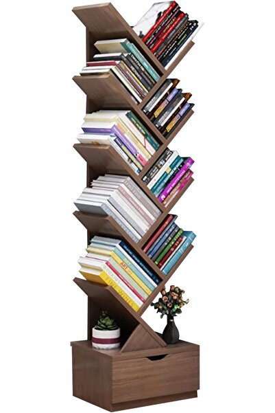 Generic رف كتب على شكل شجرة، خزانة كتب خشبية بـ 10 طبقات، منظم تخزين ورف كتب،...