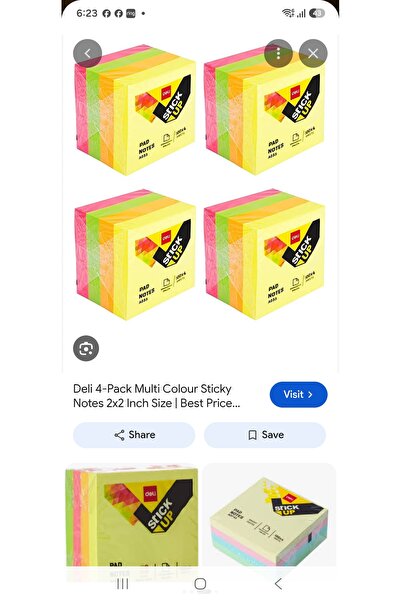 Deli STICK UP STICKY NOTES 100X4 SHEETS