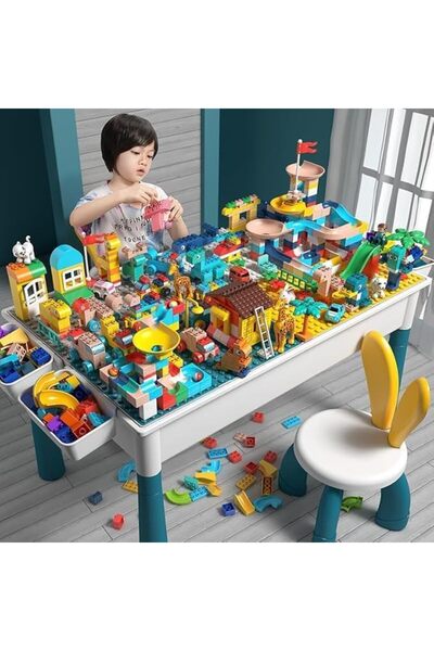 Generic 502pcs Kids Activity Table Set With 2 Chairs & 4 Storage Boxes, Large...
