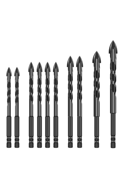 Generic 5pcs Metal Drill Bits Set, Triangular Handle Ceramic Tile Drill Bit 6...