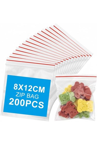 Generic 200 قطعة من أكياس زيبلوك صغيرة مقاس 7×10 سم، أكياس بلاستيكية قابلة لإ...