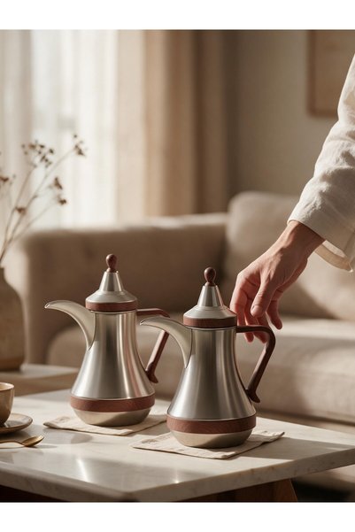 Generic Brand ترمس العرب فاخر للشاي والقهوة بتصميم عصري ولمسات خشبية راقية – ...