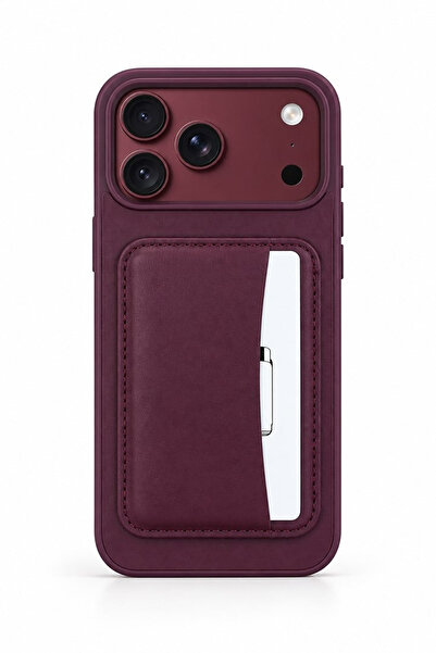 WANNA PROTECT iPhone 17 Pro Max / 18 Pro Max Uyumlu Kartlıklı Standlı Deri Do...