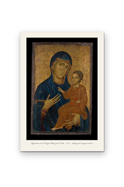 OEM Poster Carton 250g A4, Icoana Bizantina Originala Fecioara Maria si Prunc...