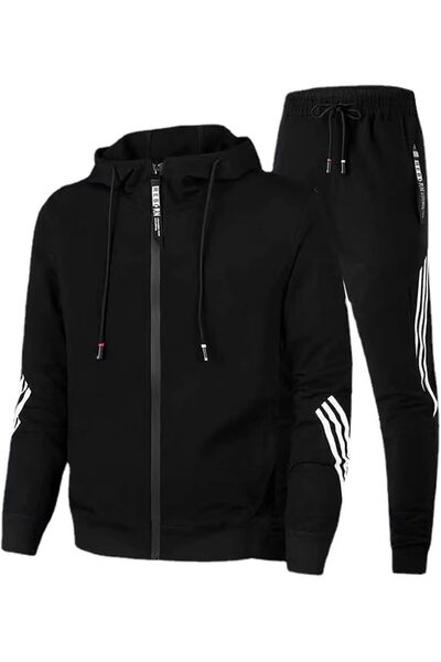 Generic Mens Full Zipper Hoodie and Sweatpants Set Casual 2 Pieces Tracksuits...
