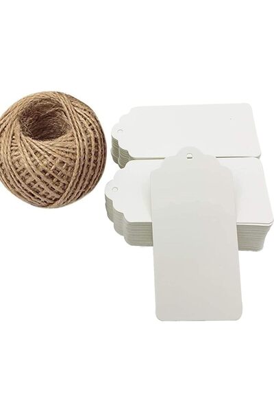 Generic White Kraft Paper Gift Tags, 100pcs Rectangle Craft Hang Tags, Blank ...