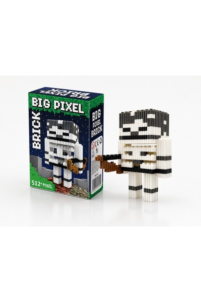 Brother Toys Big Pixel Brick Minecraft Skeleton İskelet 512 Piksel 3D Yapboz ...
