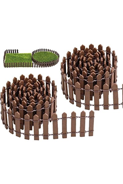 Generic Miniature Wooden Fence - 2 Pack 90x5 CM Small Picket Fence for Fairy ...