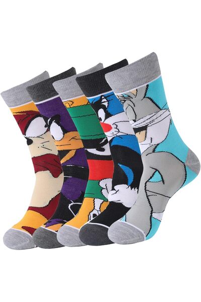 Generic Funny Socks (5 Pairs) - Cartoon Character Patterned Dress Socks for A...