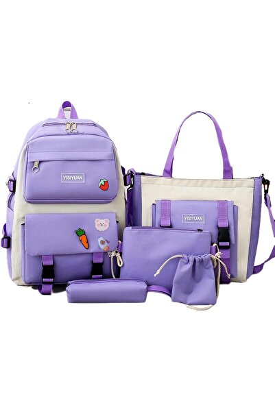 Generic 5Pcs Kawaii Cute Backpacks Combo Set with Bear Pendant Pins - Back To...