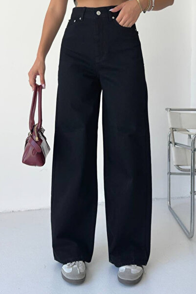 Balenbi Women's High Waist Jean Loose Fit Extra Wide Leg Denim Trousers 1240 ...