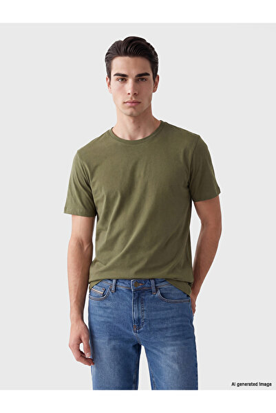 LC Waikiki Vizyon New Season Khaki Regular Fit Thin Fabric T-Shirt /03