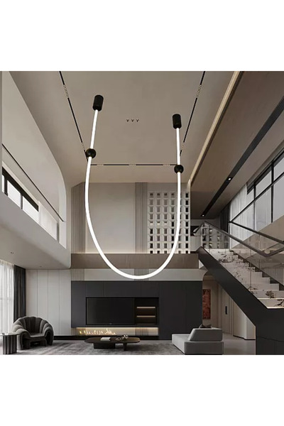 Generic Brand إنارة سقف معلقة مودرن أسود 65 واط LED إضاءة صفراء HA/D5985/4M/B...