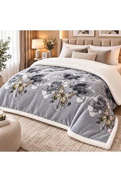 East Comfort Pătură de Pat Matrimonială cu Căptușeală din Lână, 200x230 cm, M...