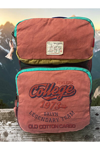 Old Cotton Quality Single Compartment Vintage Design Unisex Backpack Daily Sc...