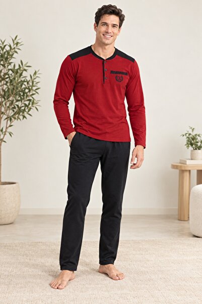 CottonVia Men's Pajama Set, 100% Cotton, 30/1 Combed Single Jersey, Seasonal ...