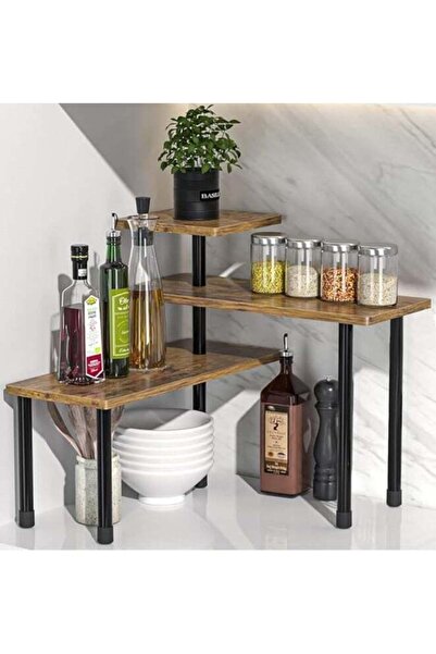 Arabest 3-Tier Adjustable Countertop Corner Shelf,Moveable Kitchen and Bathro...