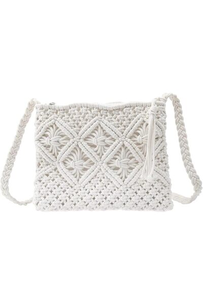 NALACAL White Handmade Crochet Handbag, Small Women’s Straw Clutch Bag, Beach...