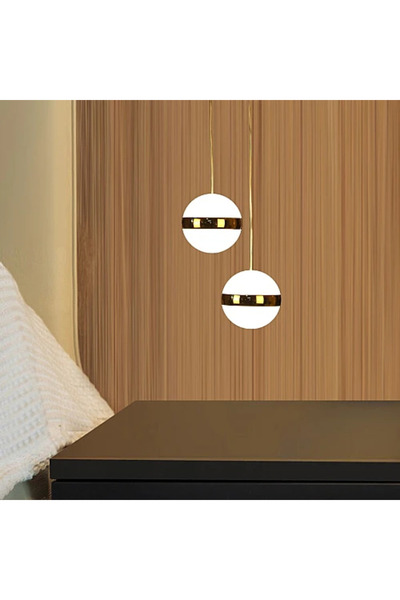Generic Brand إنارة سقف معلقة مودرن ذهبي 30 واط LED 3 ألوان إضاءة HA/D5956/2F...