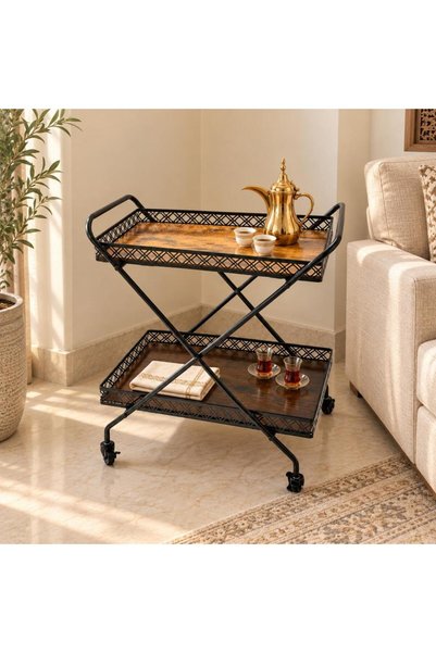 laverahome 2 Tier Serving Cart with Wheels |