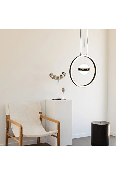 Generic Brand إنارة سقف معلقة مودرن أسود 48 واط LED 3 ألوان إضاءة HA/D5948/BK...