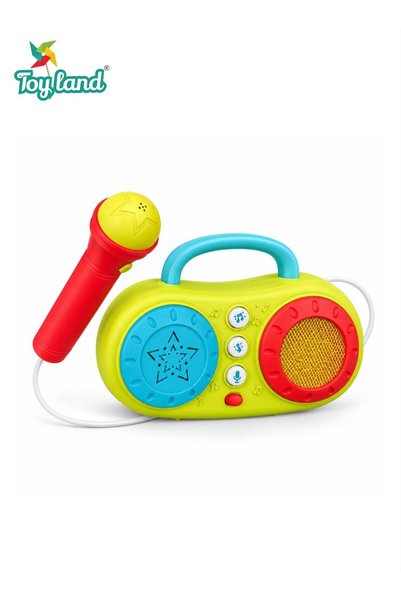 TOY LAND Kids Karaoke Microphone Toy with Portable Music Player, 5 Songs, 6 R...