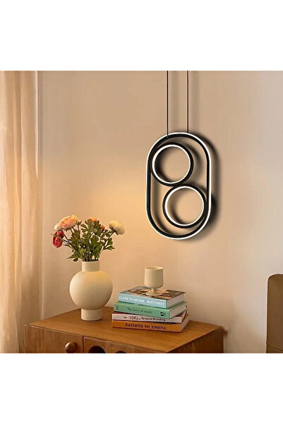 Generic Brand إنارة سقف معلقة مودرن أسود 60 واط LED 3 ألوان إضاءة HA/D6398/38...